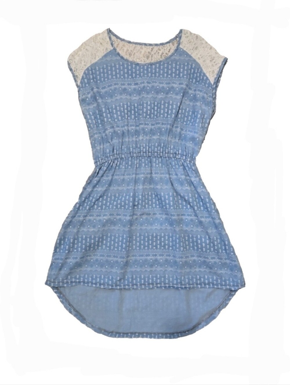 Panhandle Blue Western Dress Size M/L Short Sleeve Cowgirl Boho Y2K Retro